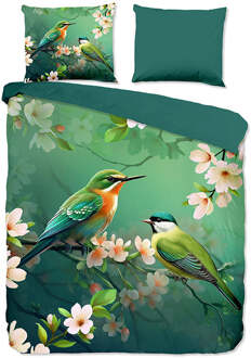 Pure Dekbedovertrek Signi - Tweepersoons (200x200 Cm) - Groen Microvezel - Dieren & Natuur - Pure - Dekbed-Discounter.nl - 200 x 200/220 cm