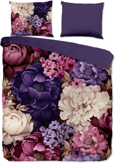 Pure Dekbedovertrek Triade - Eenpersoons (140x200 Cm) - Meerkleurig & Paars Microvezel - Bloemen - Pure - Dekbed-Discounter.nl Meerkleurig,Paars - 140 x 200/220 cm
