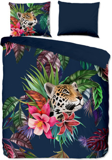 Pure Dekbedovertrek Wild - Lits-Jumeaux (240x220 Cm) - Blauw & Meerkleurig Microvezel - Natuur & Bloemen & Dieren - Pure - Dekbed-Discounter.nl