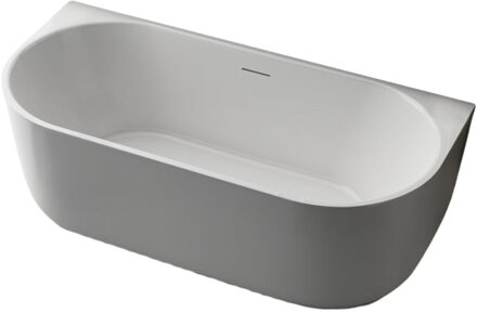 Pure half vrijstaand bad - 170x80x58cm - acryl - glans wit TW-7316-GW-170 Wit glans