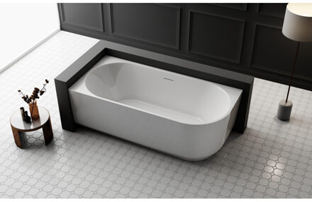 Pure half vrijstaand hoekbad - links - 150x75x58cm - acryl - glans wit TW-7313L-GW-150 Wit glans