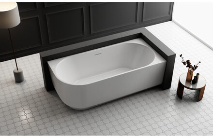 Pure half vrijstaand hoekbad - rechts - 170x80x58cm - acryl - mat wit TW-7313R-MW-170 Wit mat