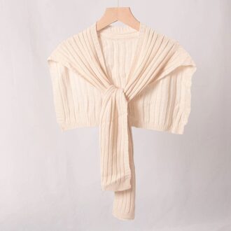 Pure Kleur Geknoopt Warm Kleine Sjaal Lente Herfst Wollen Gebreide Sjaal Vrouwelijke Decoratie Zoete Veelzijdige Mode Temperament B62 beige