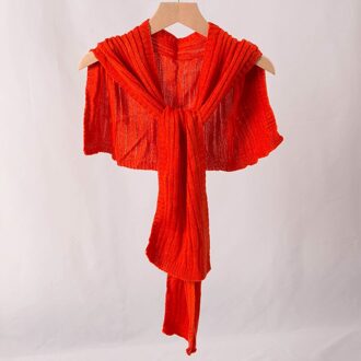 Pure Kleur Geknoopt Warm Kleine Sjaal Lente Herfst Wollen Gebreide Sjaal Vrouwelijke Decoratie Zoete Veelzijdige Mode Temperament B62 oranje rood