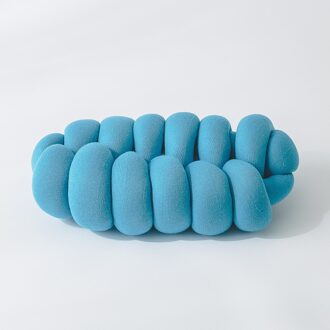 Pure Kleur Handgemaakte Knoop Kussen Creatieve Liefde Kussen Zachte Kussen 45x25x15 cm Blauw