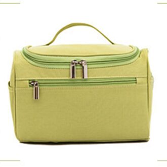 Pure Kleur Verslaafd Handvat Cosmetische Tas Reizen Cosmetische Opbergtas Toilettas Licht Groen