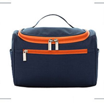 Pure Kleur Verslaafd Handvat Cosmetische Tas Reizen Cosmetische Opbergtas Toilettas marine