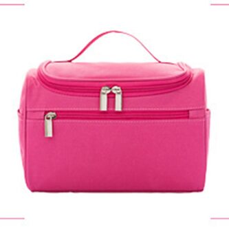 Pure Kleur Verslaafd Handvat Cosmetische Tas Reizen Cosmetische Opbergtas Toilettas roos rood