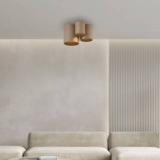 Pure LED badkamer plafondlamp Point, bronskleurig, 18 cm, 3-lamps.