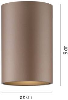 Pure LED badkamer plafondlamp Point, bronskleurig, Ø 6 cm, IP44