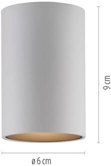 Pure LED badkamer plafondlamp Point, wit, Ø 6 cm, metaal, IP44