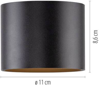 Pure LED badkamer plafondlamp Point, zwart, Ø 18 cm, IP44