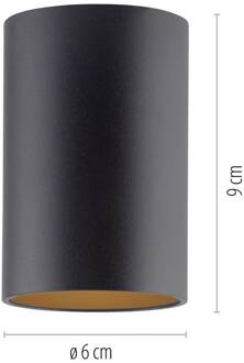 Pure LED badkamer plafondlamp Point, zwart Ø 6 cm, metaal, IP44