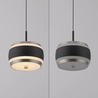 Pure LED hanglamp Falling Rings, zwart, Ø 13 cm, CCT