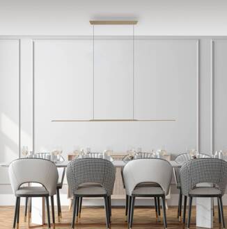 Pure LED hanglamp Oppervlakte, brons 125 cm aluminium 3.000 K