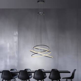 Pure LED hanglamp PURE E-Flying Rings, mystic grey, Ø110cm, CCT mystiek grijs, opaal