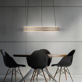 Pure LED hanglamp PURE E-Loop, ivoorgoud, Ø 50 cm, aluminium, CCT