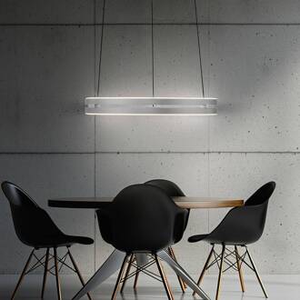 Pure LED hanglamp PURE E-Loop, stone, Ø 50 cm, aluminium, CCT steen