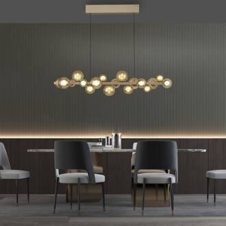 Pure LED hanglamp PURE E-Popup, brons, glas, CCT, 18-vleugels. brons, brons-transparant