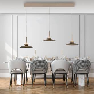 Pure LED hanglamp PURE Moon, brons, amberkleurig glas (donker), 3-lamps. brons, amber (donker)