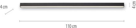 Pure LED plafondlamp Lines, 110 cm, antraciet, CCT, afstandsbediening antraciet, wit