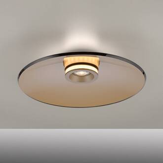 Pure LED plafondlamp Moon, brons, Ø 50 cm, glas/aluminium brons, brons-transparant