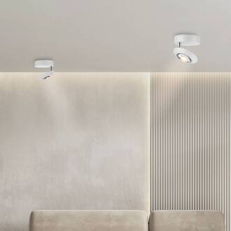 Pure LED plafondlamp Oculis, wit, Ø 15 cm, ijzer/glas