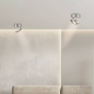 Pure LED plafondlamp Oculis, zilverkleurig Ø 15 cm ijzer/glas