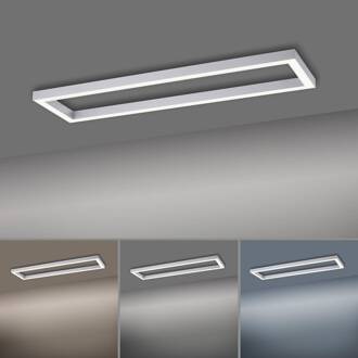 Pure LED plafondlamp PURE Lines, 110 x 30 cm, zilver, CCT, afstandsbediening zilver, wit