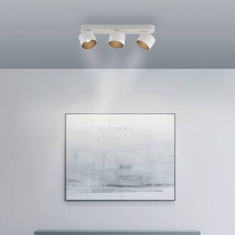 Pure LED plafondspot Cup, wit, lengte 56 cm, metaal, 3-lamps.