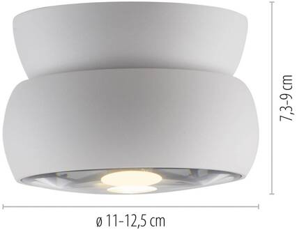 Pure LED plafondspot Move, wit, Ø 12 cm, metaal/glas