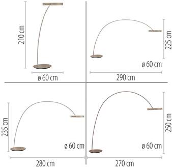 Pure LED vloerlamp Loop-Bow, bronskleurig, reikwijdte 290 cm brons, wit