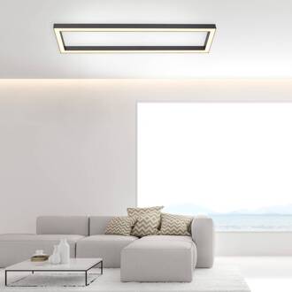 Pure Lines LED plafondlamp, hoekig, antraciet antraciet, wit