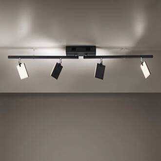 Pure Mira plafondlamp 4-lamps remote CCT zwart gesatineerd zwart