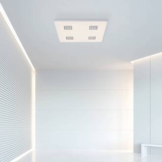 Pure Paul Neuhaus Pure-Neo LED plafondlamp 62x62cm geborsteld aluminium, wit
