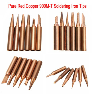Pure Red Copper Diamagnetic 900M-T 936 Solder Iron Tips Lead-Free Lower Temperature Soldering Welding Tool for Soldering Station