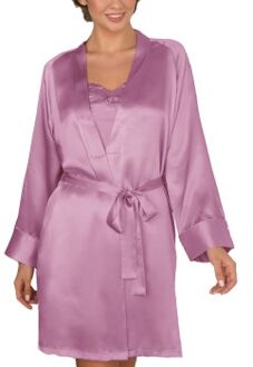 Pure Silk Short Kimono Zwart,Roze,Beige,Wit,Blauw - X-Small,Small,Medium,Large,X-Large,XX-Large