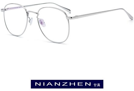 Pure Titanium Brilmontuur Mannen Retro Ronde Bijziendheid Optische Brillenglazen Frames Vrouwen Retro Pilot Koreaanse Eyewear Zilver