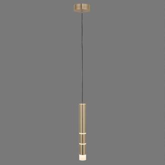 Pure Vega LED hanglamp, een cilinder, messing gesatineerd mat messing