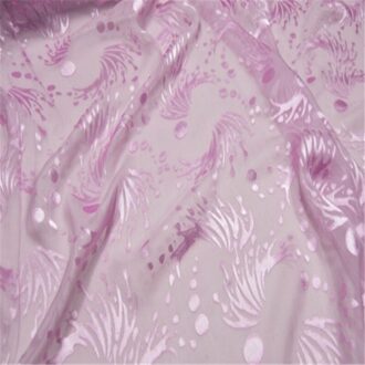 Pure Zijde Burn Out Stof Klassieke Opaal Textiel Met Bloemen Mooie Kleuren roze