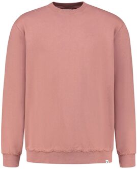 PureWhite Chest Embroidery Crew Sweater Heren licht roze