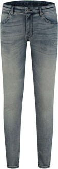 PureWhite The dylan super skinny jeans mid blue & damaged Blauw - 27