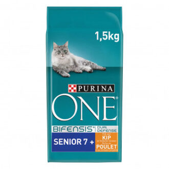 Purina One Senior - Kip/Volkoren Granen - Kattenvoer - 1,5 kg