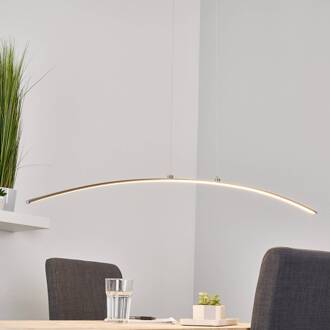 Puristische LED-hanglamp Iven gesatineerd nikkel, zilvergrijs, gesatineerd wit