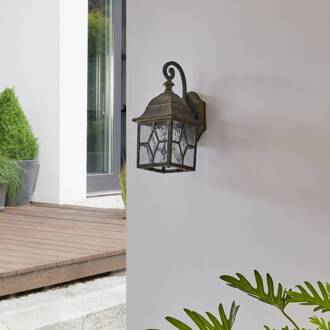 Purnima wandlamp in lantaarn-look Geborsteld messing