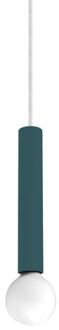 Puro Hanglamp, 1x E27, Metaal, Blauw Mediterraan, D.4cm H.30cm