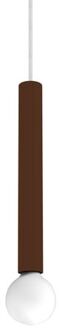 Puro Hanglamp, 1x E27, Metaal, Bruin Corten, D.4cm H.40cm