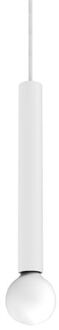 Puro Hanglamp, 1x E27, Metaal, Wit Mat, D.4cm H.40cm