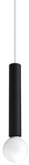 Puro Hanglamp, 1x E27, Metaal, Zwart Mat, D.4cm H.30cm