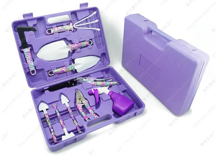 Purple 10pcs/Set Garden Tool Set Fruit Tree Pruning Shears Grafting Tool Rake Knife Spray Bottle Round and Sharp Shovel